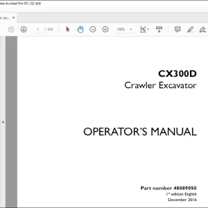 Case CX300D Crawler Excavator Operator's Manual 48089050 - PDF DOWNLOAD