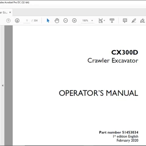 Case CX300D Crawler Excavator Operator's Manual 51453034 - PDF DOWNLOAD