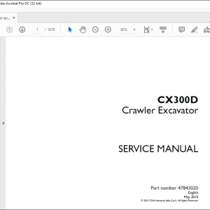 Case CX300D Crawler Excavator Service Manual 47843020 - PDF DOWNLOAD