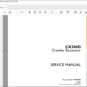 Case CX300D Crawler Excavator Service Manual 47899899 - PDF DOWNLOAD