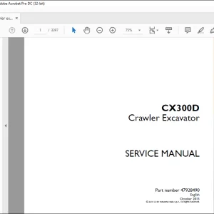 Case CX300D Crawler Excavator Service Manual 47928490 - PDF DOWNLOAD