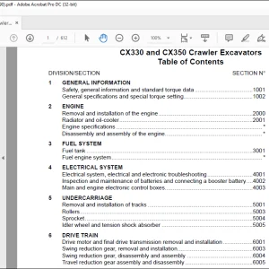 Case CX330 & CX350 Crawler Excavators Service Manual 9-43570 - PDF DOWNLOAD