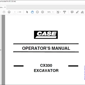Case Cx330 Excavator Operation Manual PDF Download