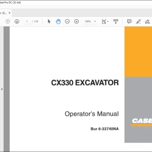 Case CX330 Excavator Operator's Manual 6-33740 - PDF DOWNLOAD