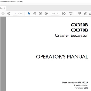 Case CX350B CX370B Crawler Excavator Operator's Manual 47937329 - PDF DOWNLOAD