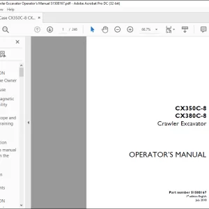 Case CX350C-8 CX380C-8 Crawler Excavator Operator's Manual 51508167 - PDF DOWNLOAD