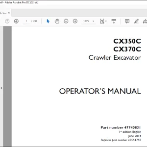 Case CX350C CX370C Crawler Excavator Operator's Manual 47740831 - PDF DOWNLOAD