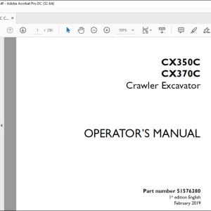 Case CX350C CX370C Crawler Excavator Operator's Manual 51576380 - PDF DOWNLOAD