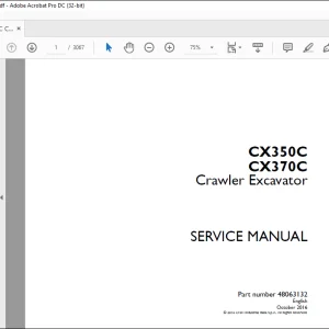 Case CX350C CX370C Crawler Excavator Service Manual 48063132 - PDF DOWNLOAD
