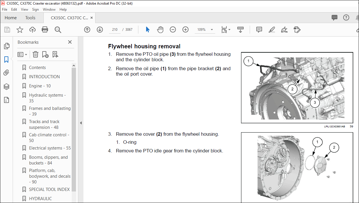 Case CX350C CX370C Crawler Excavator Service Manual 48063132 - PDF ...