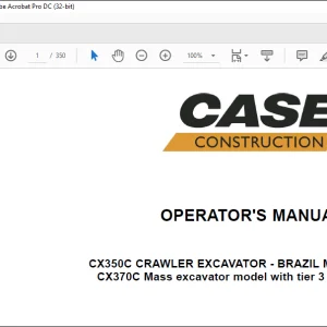 Case CX350C CX370C Hydraulic Excavator Operator's Manual 48044554 - PDF DOWNLOAD