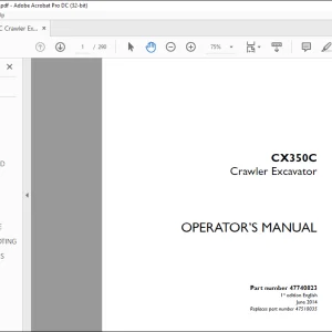 Case CX350C Crawler Excavator Operator's Manual 47740823 - PDF DOWNLOAD