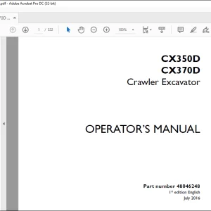 Case CX350D CX370D Crawler Excavator Operator's Manual 48046248 - PDF DOWNLOAD