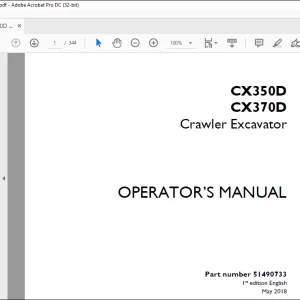 Case CX350D CX370D Crawler Excavator Operator's Manual 51490733 - PDF DOWNLOAD