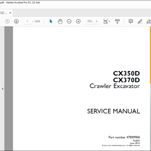 Case CX350D CX370D Crawler Excavator Service Manual 47899900 - PDF DOWNLOAD