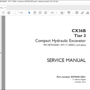 Case CX36B Tier 3 Compact Hydraulic Excavator Service Manual S5PX0012E01 - PDF DOWNLOAD
