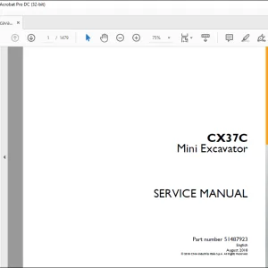 Case CX37C Mini Excavator Technical Service Manual 51487923 PDF