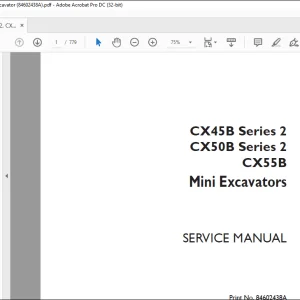 Case CX45B Series 2 CX50B Series 2 CX55B Mini Excavators Service Manual 84602438A - PDF DOWNLOAD