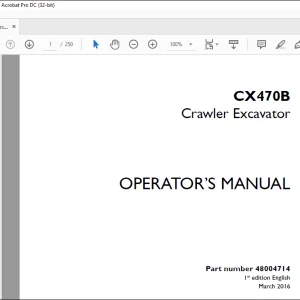 Case CX470B Crawler Excavator Operator's Manual 48004714 - PDF DOWNLOAD