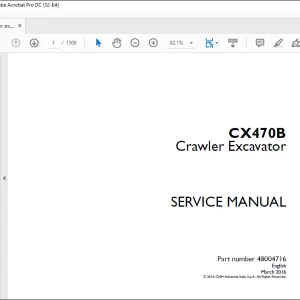 Case CX470B Crawler Excavator Service Manual 48004716 - PDF DOWNLOAD