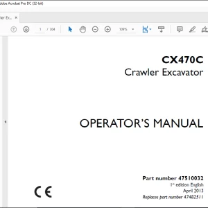 Case CX470C Crawler Excavator Operator's Manual 47510032 - PDF DOWNLOAD