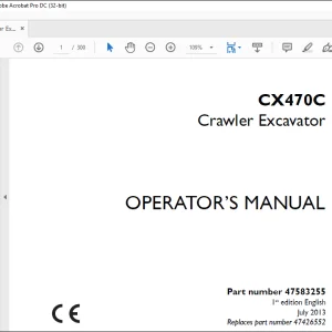 Case CX470C Crawler Excavator Operator's Manual 47583255 - PDF DOWNLOAD