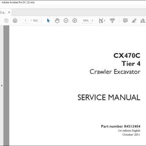 Case CX470C Tier 4 Crawler Excavator Service Manual 84512404 - PDF DOWNLOAD