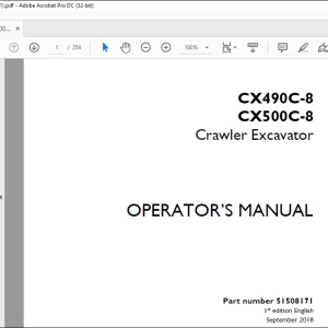 Case CX490C-8 CX500C-8 Crawler Excavator Operator's Manual 51508171 - PDF DOWNLOAD