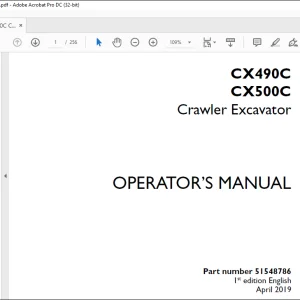 Case CX490C CX500C Crawler Excavator Operator's Manual 51548786 - PDF DOWNLOAD