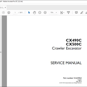 Case CX490C CX500C Crawler Excavator Service Manual 51634964 - PDF DOWNLOAD