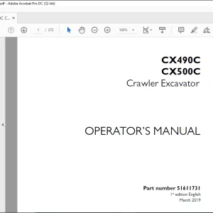 Case CX490C CX500C Crawler Excavators Operator's Manual 51611731 - PDF DOWNLOAD