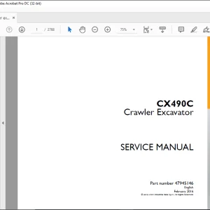 Case CX490C Crawler Excavator Service Manual 47945146 - PDF DOWNLOAD