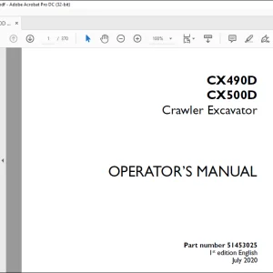 Case CX490D CX500D Crawler Excavator Operator's Manual 51453025