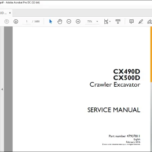 Case CX490D CX500D Crawler Excavator Service Manual 47937811 - PDF DOWNLOAD