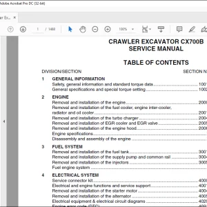 Case CX700B Crawler Excavator Service Manual - PDF DOWNLOAD