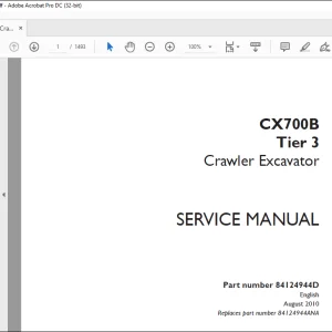 Case CX700B Tier 3 Crawler Excavator Service Manual 84124944D - PDF DOWNLOAD