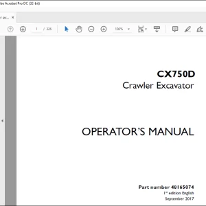 Case CX750D Crawler Excavator Operator's Manual 48165074 - PDF DOWNLOAD