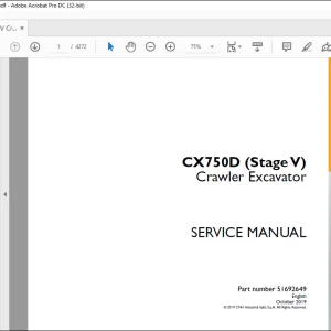 Case CX750D (Stage V) Crawler Excavator Service Manual 51692649 - PDF DOWNLOAD