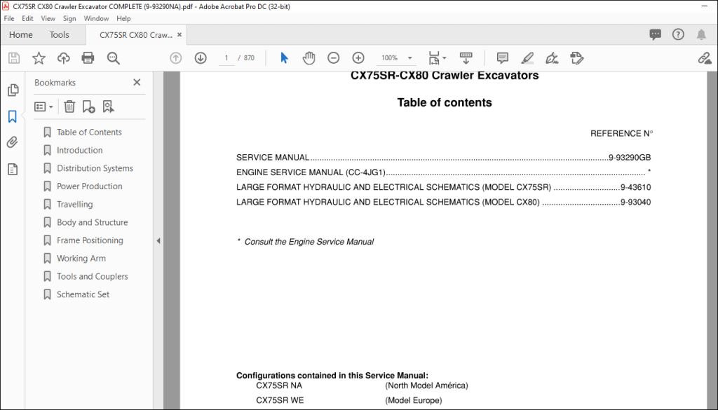 Case CX75SR CX80 Crawler Excavators Service Manual - PDF DOWNLOAD ...