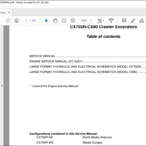 Case CX75SR CX80 Crawler Excavators Service Manual - PDF DOWNLOAD