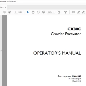 Case CX80C Crawler Excavator Operator's Manual 51464842 - PDF DOWNLOAD