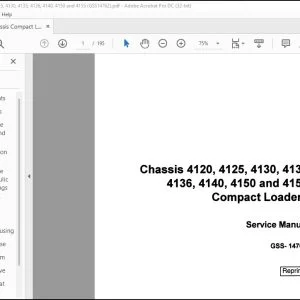 Case Chassis 4120 4125 4130 4135 4136 4140 4150 & 4155 Compact Loaders Service Manual GSS-1476-2 - PDF DOWNLOAD