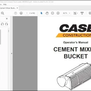 Case Condor - Condor SL Cement Mixer Bucket Operator's Manual - PDF DOWNLOAD