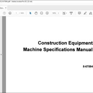 Download Case Construction Equipment Machine Specifications Manual 8-67584 PDF