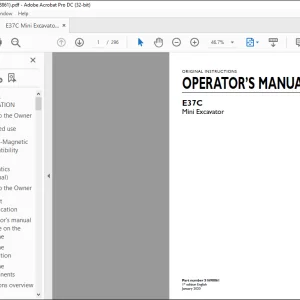 Case E37C Mini Excavator Operator's Manual 51698861 - PDF DOWNLOAD