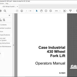 Case Industrial 430 Wheel Forklift Operators Manual 9-1041 - PDF DOWNLOAD