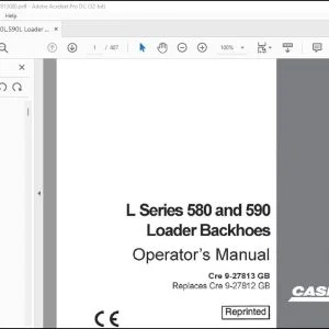 Case L Series 580 & 590 Loader Backhoe Operator's Manual 9-27813 - PDF DOWNLOAD