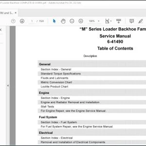 Case M Series Loader Backhoe Family Service Manual 6-41490 - PDF DOWNLOAD