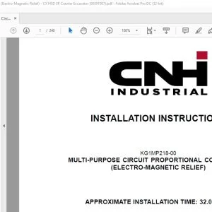 Case Multi-Purpose Circuit Proportional Control Kit CX145D SR Crawler Excavator Installation Instructions Manual - PDF