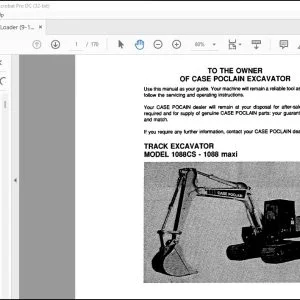 Case Poclain 1088CS-1088 Maxi Track Excavator Operators Manual 9-13242 - PDF DOWNLOAD